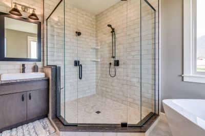 Shower with Matte Black Fixtures